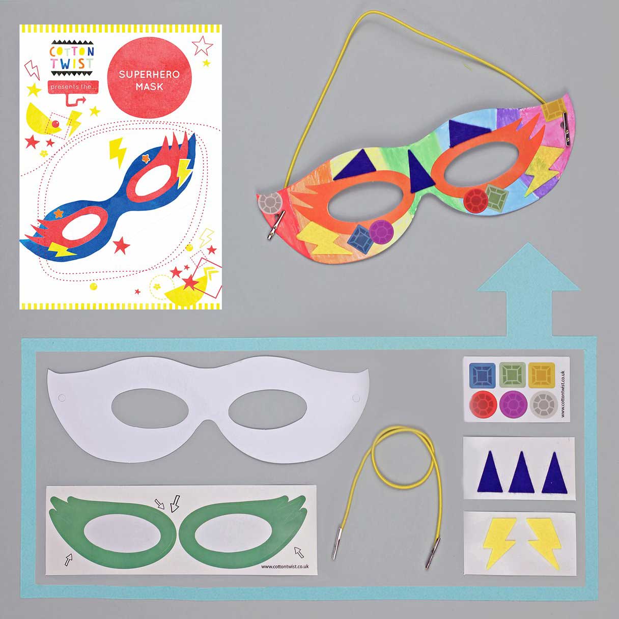 Cotton Twist Knutselset - Maak je eigen superhelden masker Cotton Twist Knutselset - Maak je eigen superhelden masker