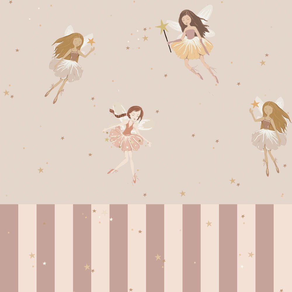 Behangstaal Dekornik - Fairies Beige & Stripes