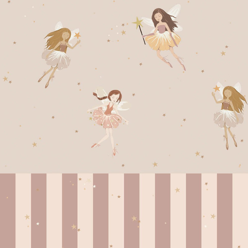 Behangstaal Dekornik - Fairies Beige & Stripes