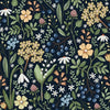 Dekornik Wallpaper - Field of Flowers - Navy Blue