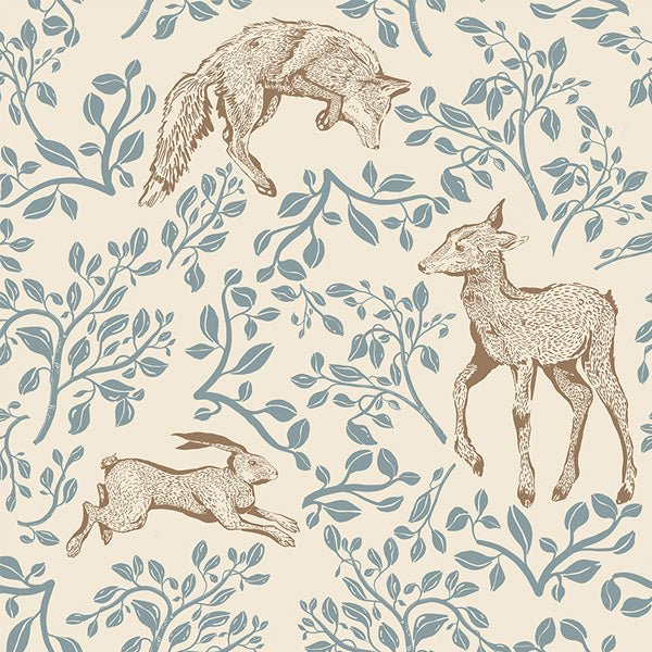 Wallpaper sample Dekornik - Forest Animals and Fairytale - Beige