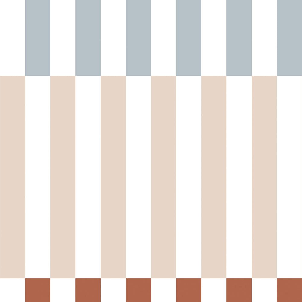 Dekornik - rayures Nostalgia vintage - beige / bleu