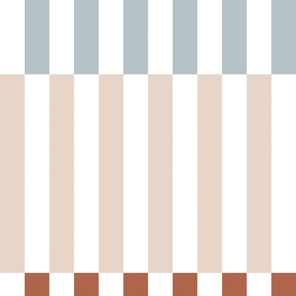 Behangstaal Dekornik - Stripes Nostalgia Vintage - Beige/ blue/ red