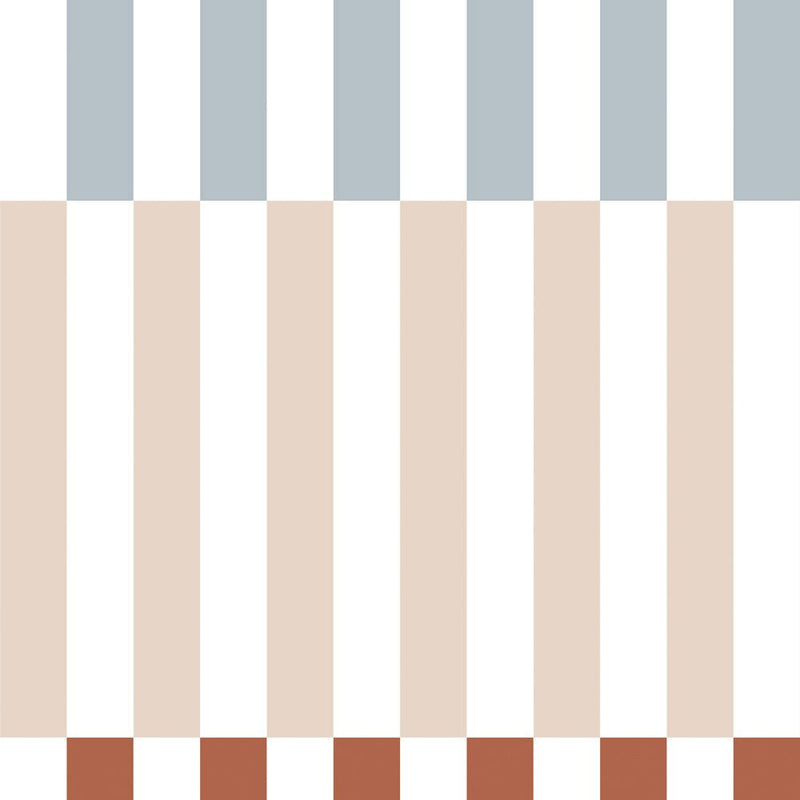 Behangstaal Dekornik - Stripes Nostalgia Vintage - Beige/ blue/ red