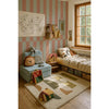 Dekornik - Stripes Green Brown Upside Down - Striped children's wallpaper with wide stripes
