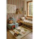 Dekornik - Stripes Green Brown Upside Down - Striped children's wallpaper with wide stripes