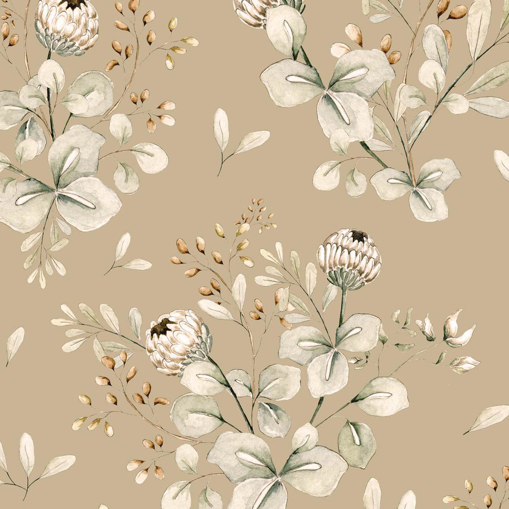 Dekornik Kinderkamerbehang Clover Beige bloemen