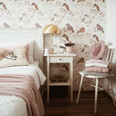 Dekornik behang voor kinderkamer vogels wit
