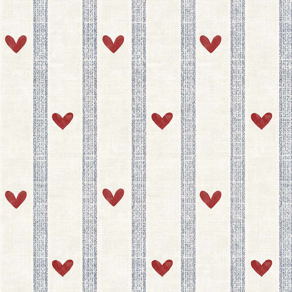 Behangstaal Dekornik - Hearts and stripes morning Wallpaper