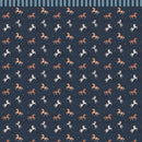 donkerblauw paarden behang kinderkamer Dekornik Spanish Horses met blauwe rand