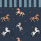 Wallpaper sample Dekornik – Spanish Horses blue border