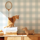 Wallpaper Dekornik - Check Navy Light Blue