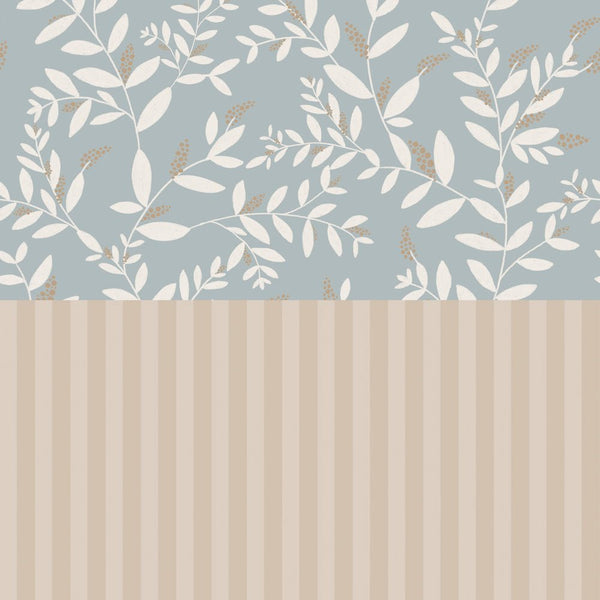 Wallpaper sample Dekornik - Dekornik_Delicate Twigs with Blue and Beige