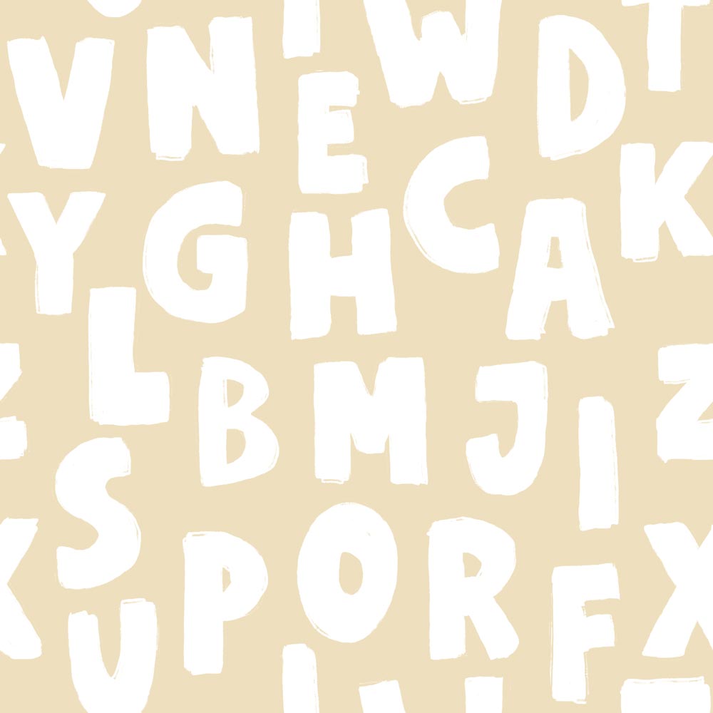 Behangstaal Dekornik - Letters Beige