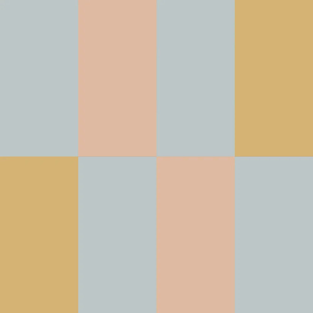 Dekornik - Stripes Blue Salmon Yellow Upside Down