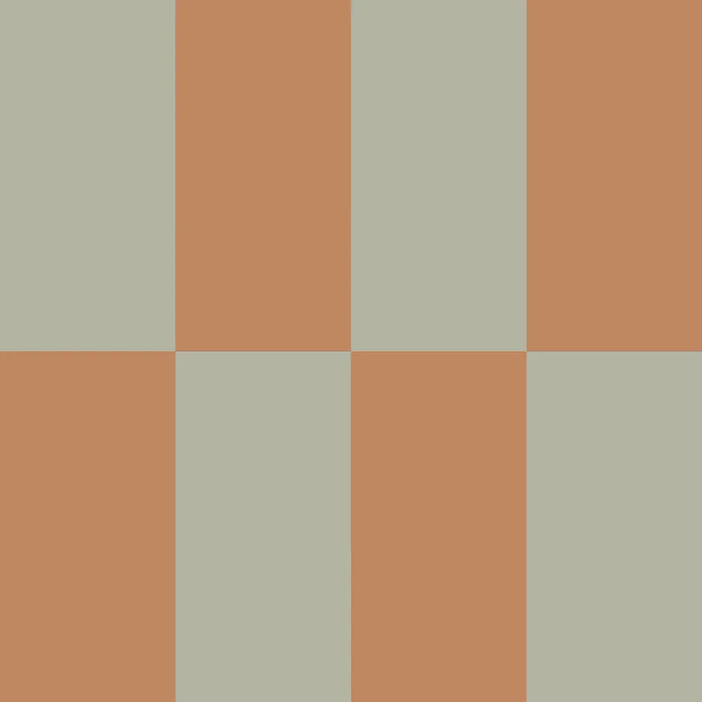 Dekornik - Stripes Green Brown Upside Down - Striped children's wallpaper with wide stripes