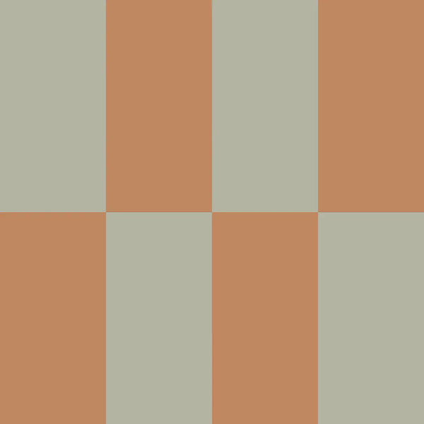 Dekornik - Stripes Green Brown Upside Down - Striped children's wallpaper with wide stripes