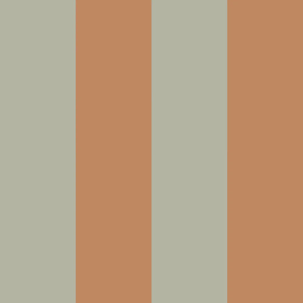 Dekornik - Stripes Green Brown - Striped children's wallpaper with wide stripes