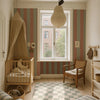 Dekornik - Stripes Green Brown - Striped children's wallpaper with wide stripes