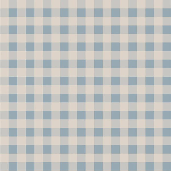 Behangstaal Dekornik - Check minimini Blue/ cream