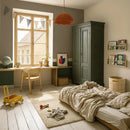 Papier peint Dekornik - Check minimini Brown Blue - Papier peint pour enfants à carreaux fins en marron et bleu