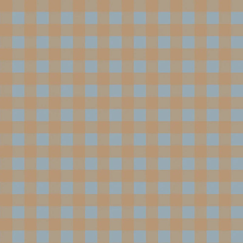 Papier peint Dekornik - Check minimini Brown Blue - Papier peint pour enfants à carreaux fins en marron et bleu