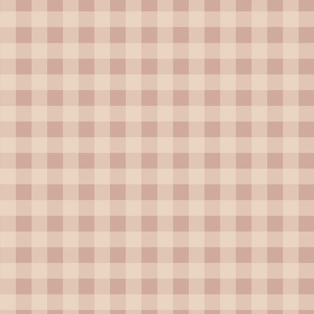 Wallpaper Dekornik - Check Minimini Pink Cream - Fine checkered children's wallpaper in pink and cream