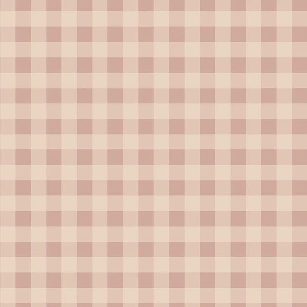 Wallpaper Dekornik - Check Minimini Pink Cream - Fine checkered children's wallpaper in pink and cream