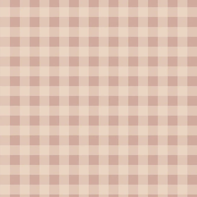 Wallpaper Dekornik - Check Minimini Pink Cream - Fine checkered children's wallpaper in pink and cream
