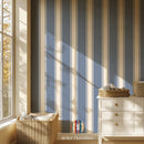 Wallpaper Double Striped - Blue