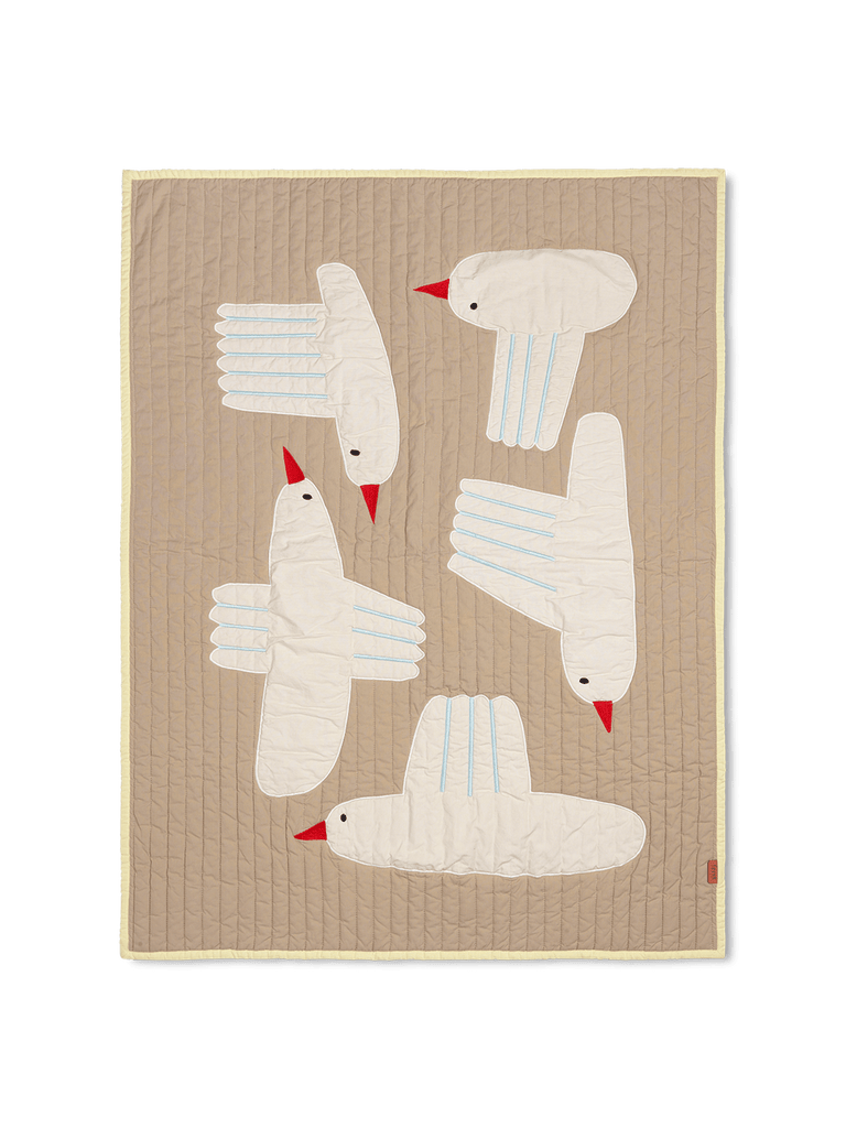 Ferm Living - Quilted blanket Bird - Sand