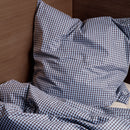 Ferm Living - karierte Bettdecke - Junior - Blau/Schokolade verblasst