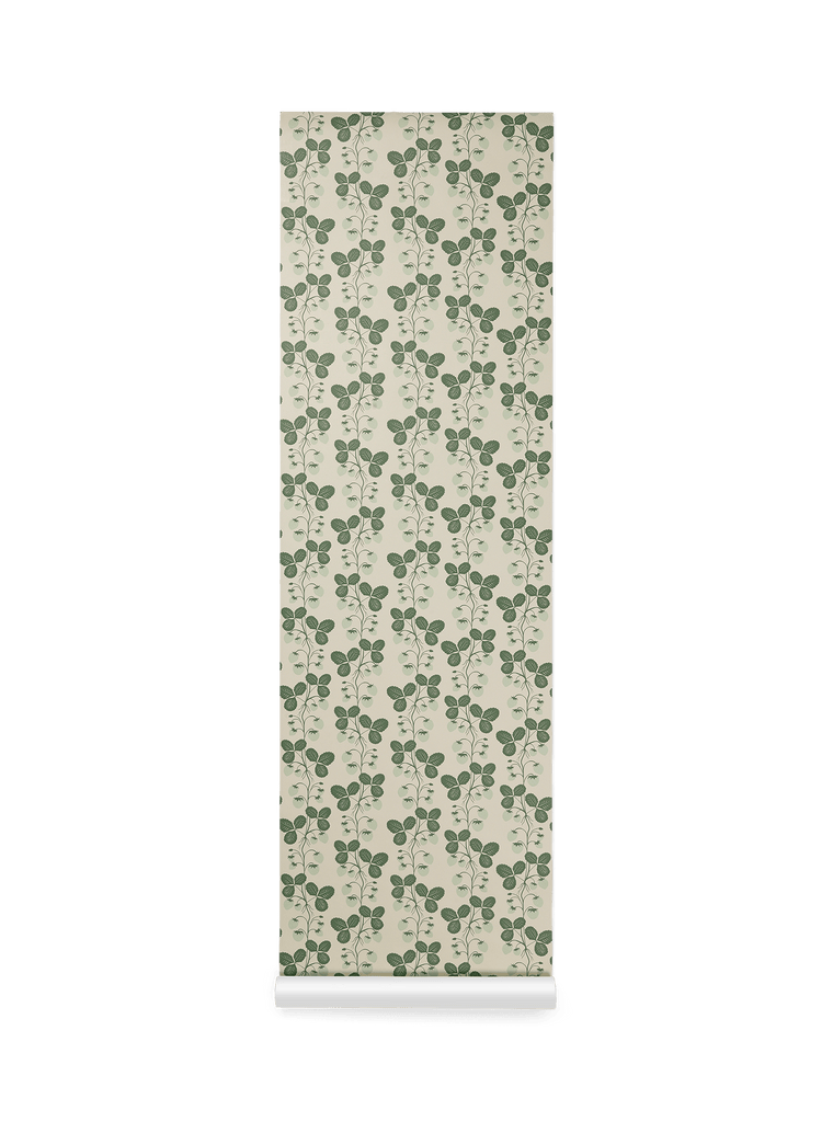 Wallpaper Ferm Living - Strawberry Field - Green