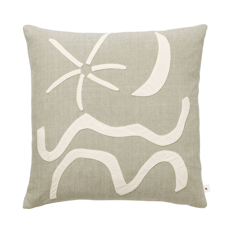 Ferm Living Kove Cushion Elm Green - einschließlich Füllung - 100% Hands Baumwolle