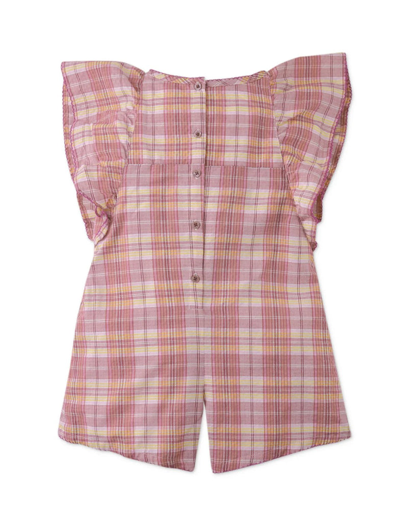 Gingersnaps - Evie Checkered Jumpsuit with Butterfly Sleeves