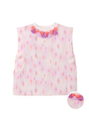 Gingersnaps - Katya Printed Top with Pom -Pom and Tessels on Neckline