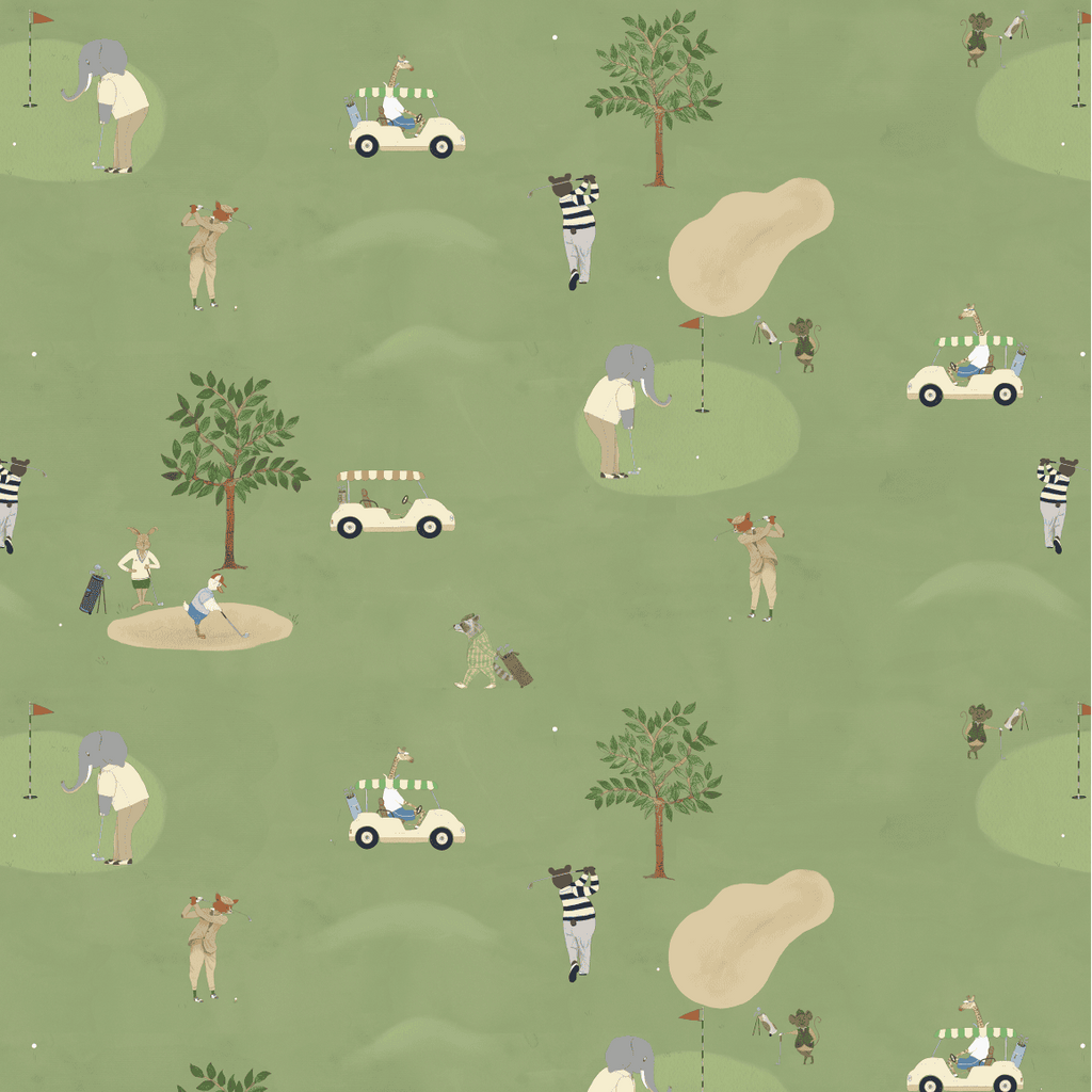 Children's wallpaper golf animals wallpaper for kids nursery boys room