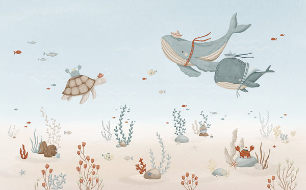 Wallpaper sample Lilipinso - Lotan - Mural seabed with whales