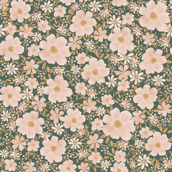 Wallpaper Lilipinso - Eleonore - Flowers - Dark green