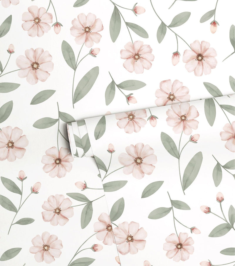 Wallpaper Lilipinso - Eden - White rosebuds and sparkle