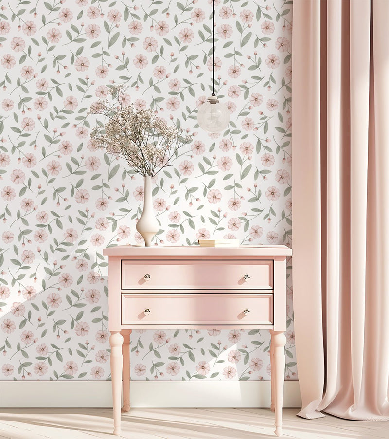 Wallpaper Lilipinso - Eden - White rosebuds and sparkle