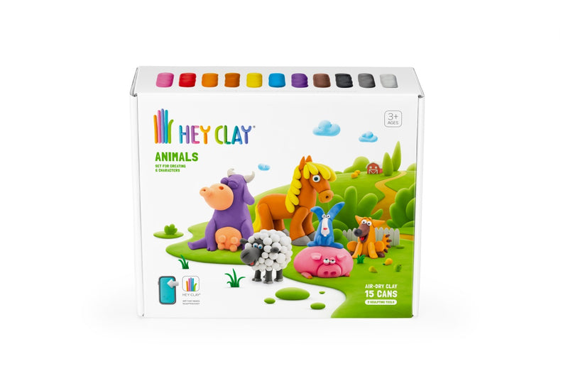 Hey Clay kleien met een interactieve app set groot boerderij dieren 15 kleuren