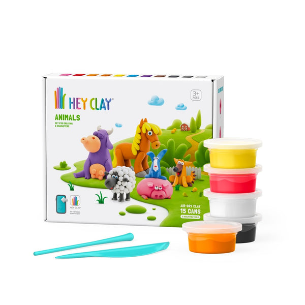 Hey Clay kleien met een interactieve app set groot boerderij dieren 15 kleuren