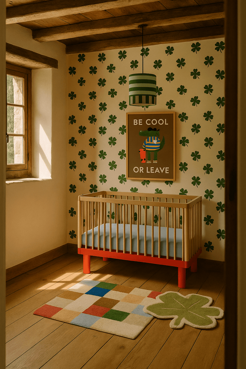 Behang Meet me at the Wall - Lucky Clover - Green - Joëlle Wehkamp