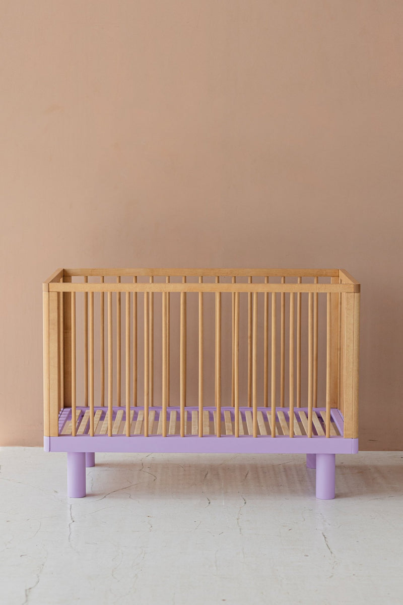 Karl &amp; Fric Nox Cot 60x120cm - Natural Wood &amp; Lavender