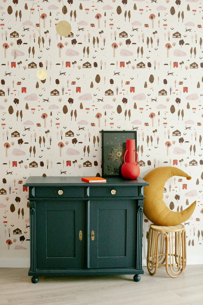 Wallpaper Play at Slaep - Village Sand - Lotte Dirks