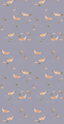 Behangstaal Meet Me at the Wall - Ducks Smokey Periwinkle - Lotte Dirks