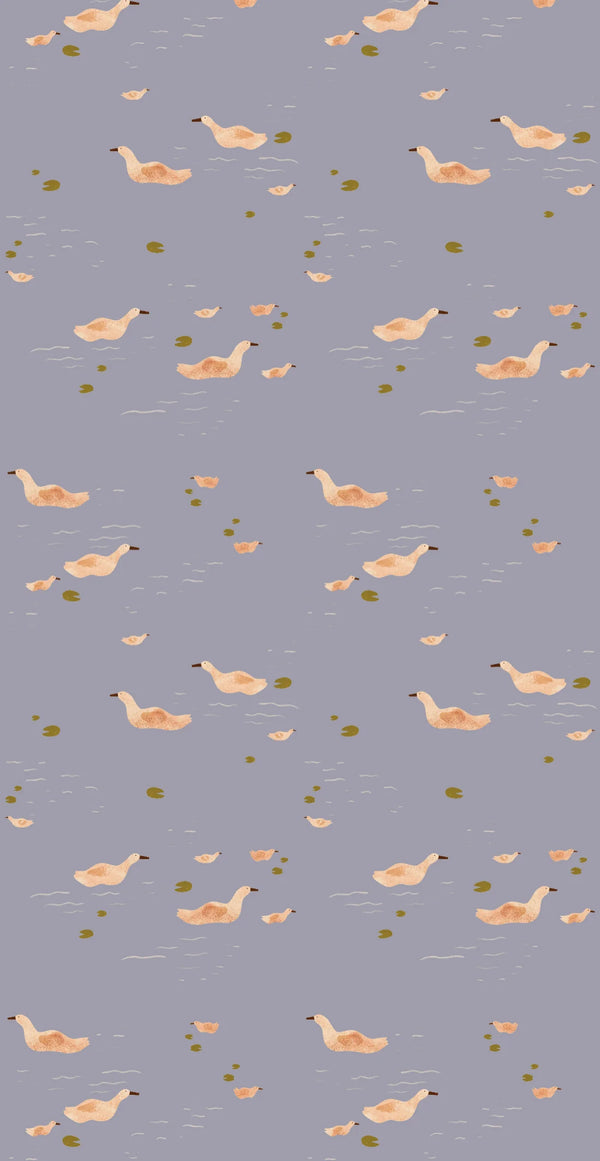 Wallpaper Sample Play at Slaep - Ducks Smokey Periwinkle - Lotte Dirks