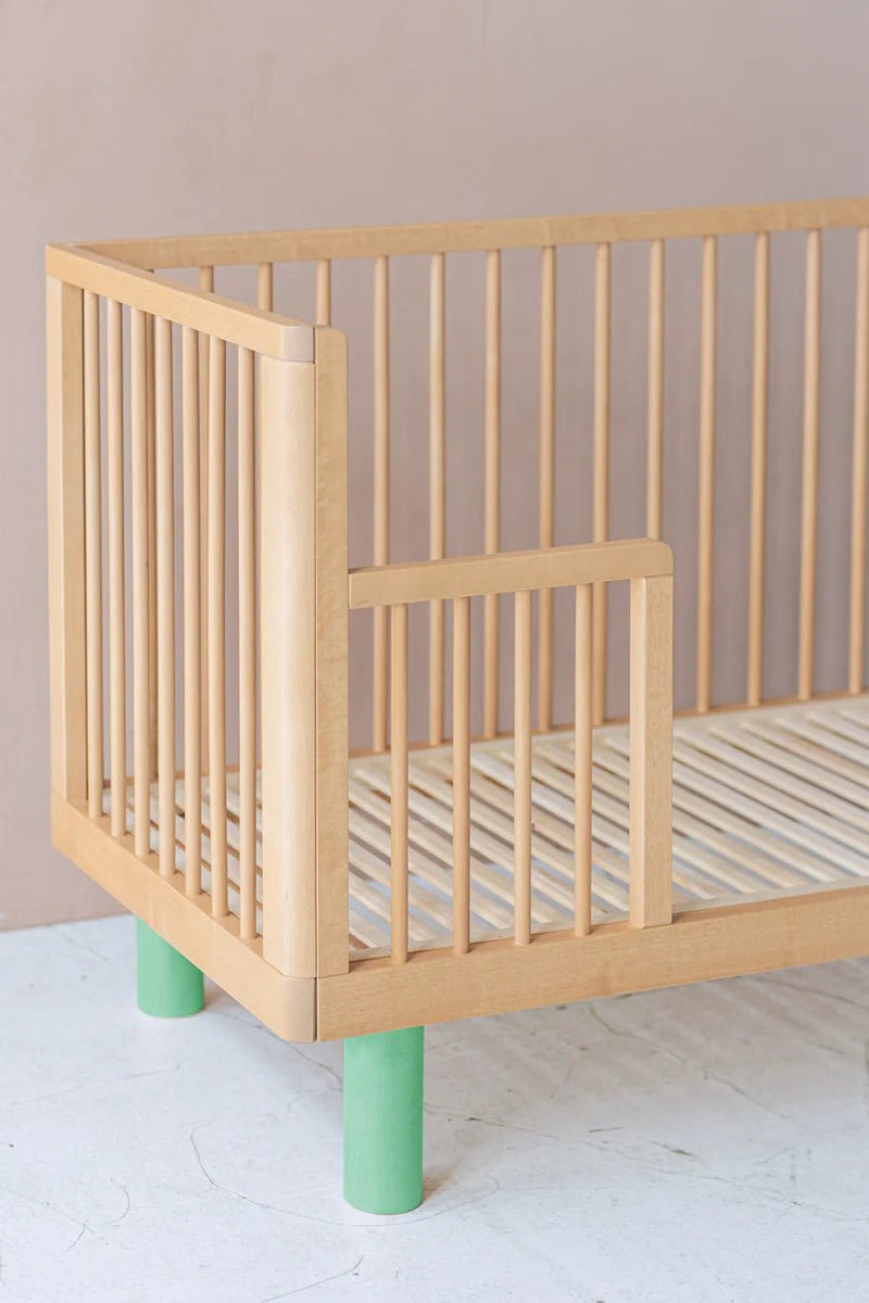 Karl & Fric Nox Ledikant 60x120cm + Junior Rail set - Natural Wood & Green