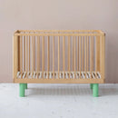 Karl & Fric Nox Ledikant 60x120cm + Junior Rail set - Natural Wood & Green